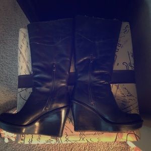 UGG leather boots with wedge